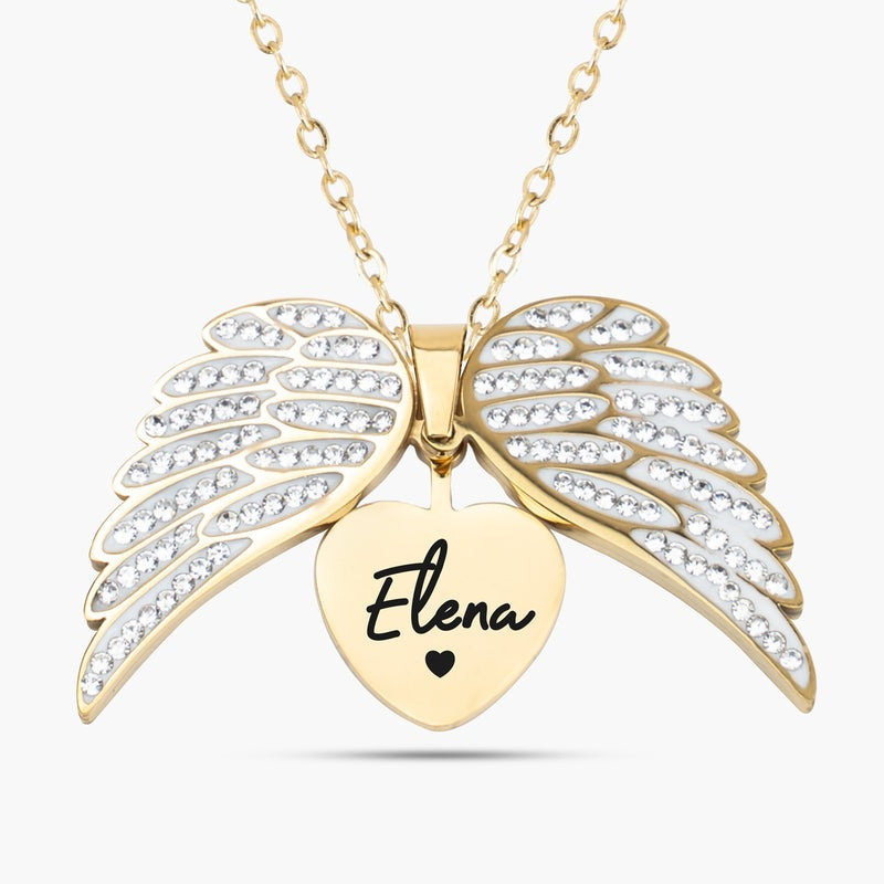 Personalized Angel Necklace with Engraving