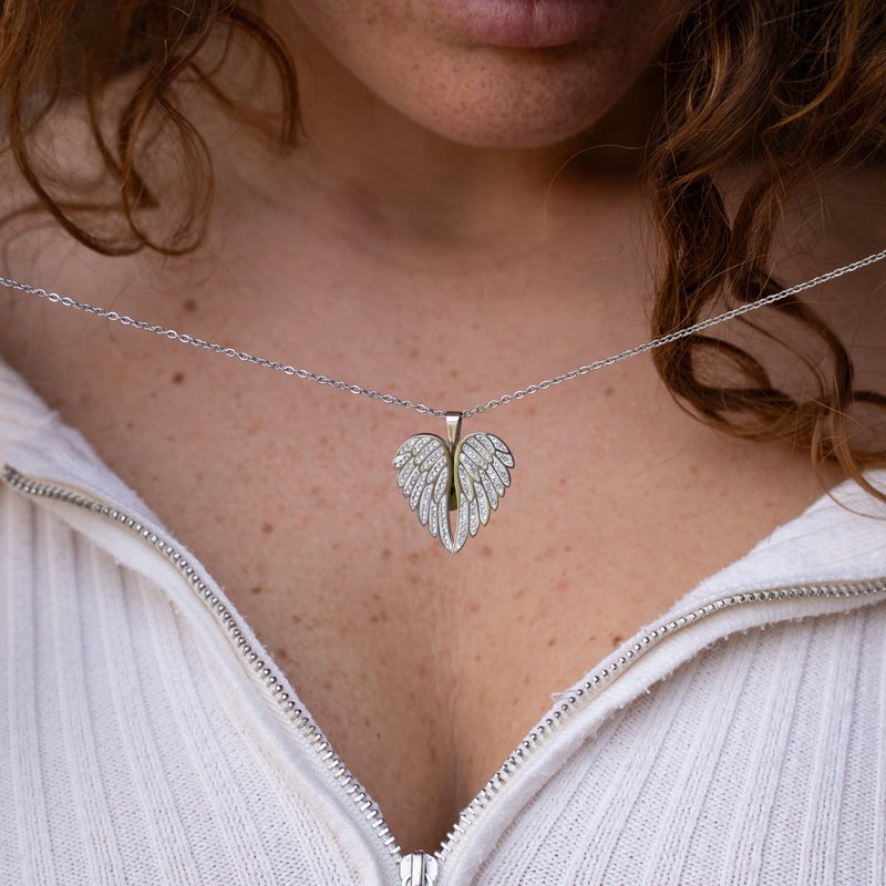 Personalized Angel Necklace with Engraving