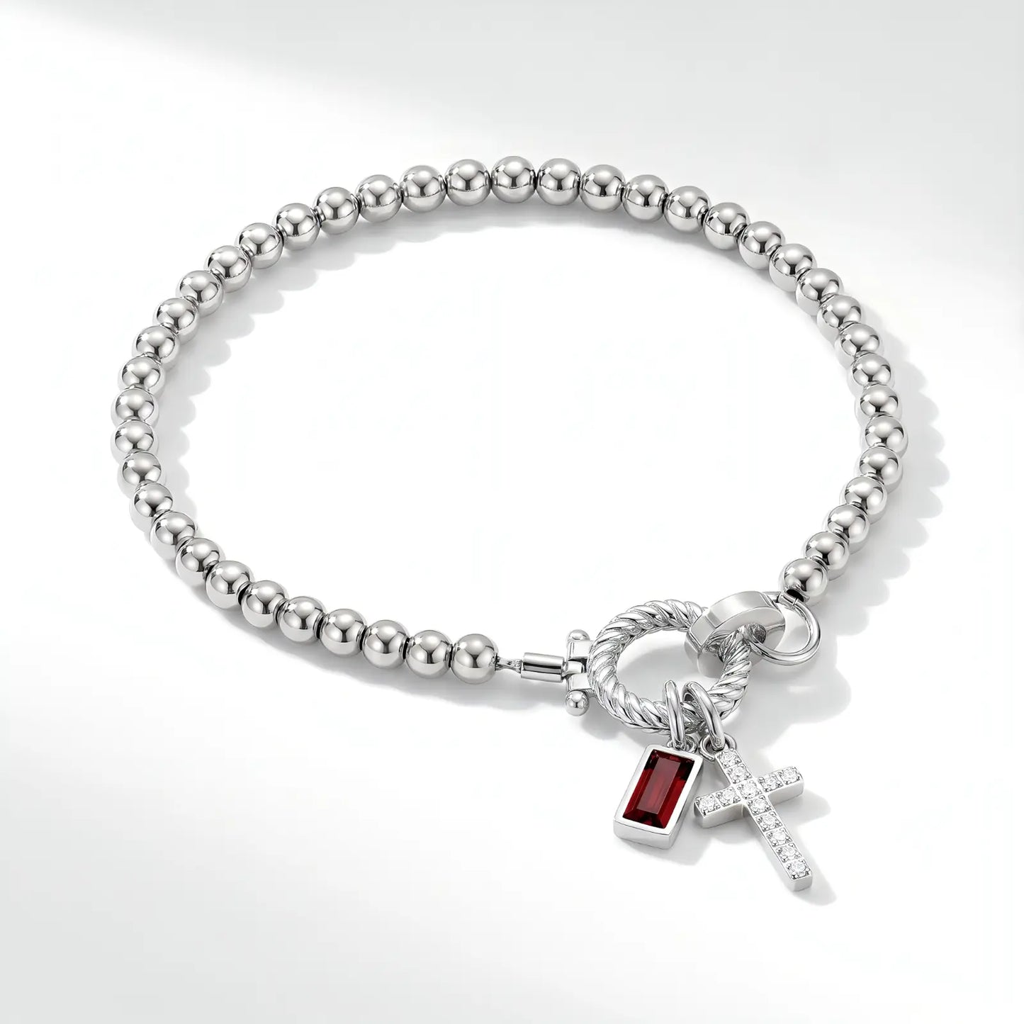 Mi Pulsera Cruz y Piedra de Nacimiento Personalizada