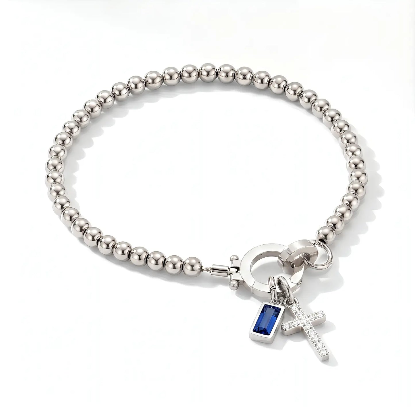 Mi Pulsera Cruz y Piedra de Nacimiento Personalizada