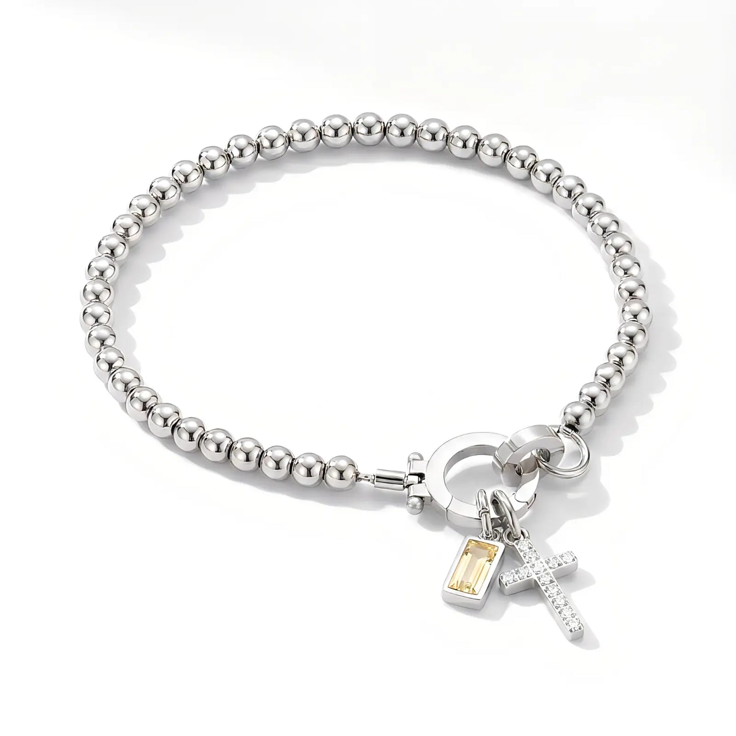 Mi Pulsera Cruz y Piedra de Nacimiento Personalizada